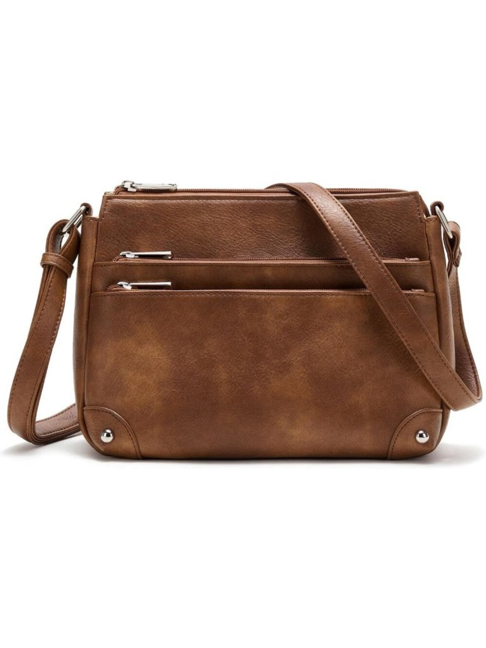 Stylish Medium Crossbody Bag for Women | Multi-Zipper Pocket Purse